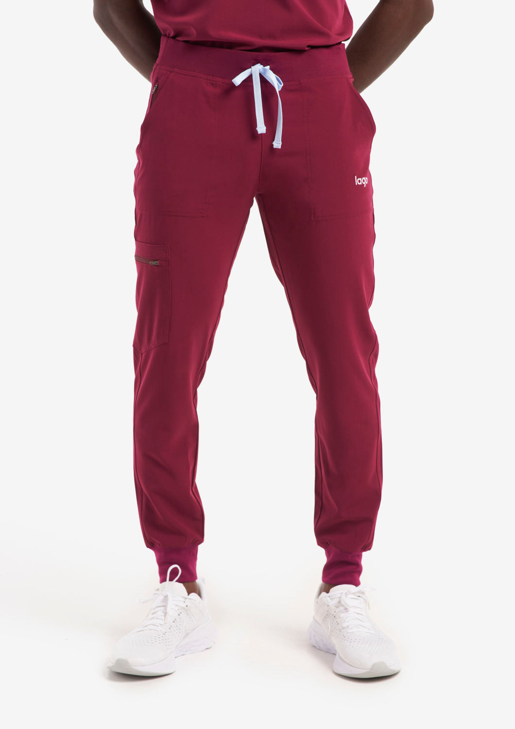 LAGO Scrubs - Men's Black Cherry Columbia - 6-Pocket Scrub Joggers